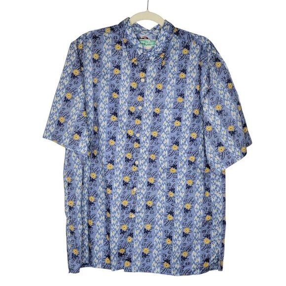 VTG Reyn Spooner Hawaiian Shirt Large Tropical Print Casual Vacation Resort - Picture 1 of 10